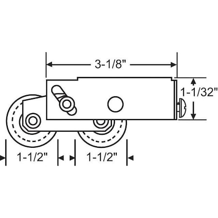 Strybuc Patio Door Roller Tandem 900-22358SS